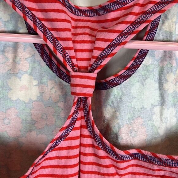 Hanna Andersson Floral Striped Racerback Shirt Size 10 - Picture 10 of 15